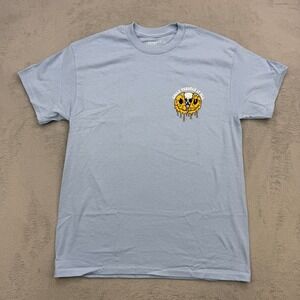 Retrofit T Shirt Mens Large Light Blue Smile Through It All Skull Graphic Tee